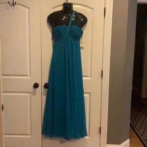 Teal floor length dress